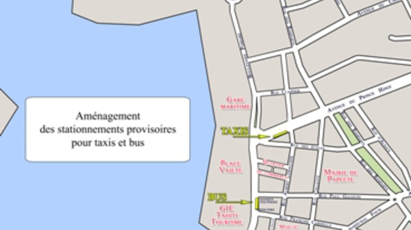 Travaux du front de mer : des stationnements provisoires  pour les taxis et bus