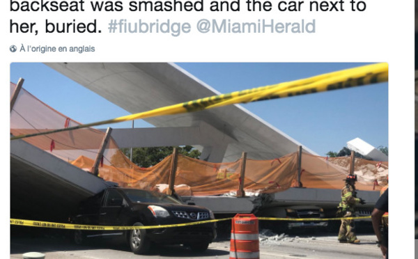 Un pont piétionnier s'effondre et fait plusieurs morts à Miami