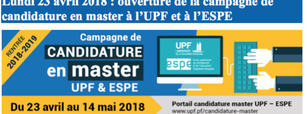 Master : déposez vos candidatures à l’UPF et à l’ESPE
