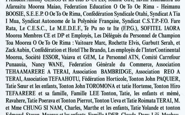 Avis de remerciements Famille TEROROTUA