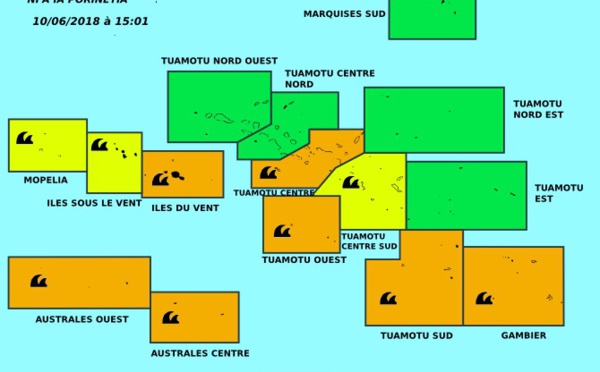 Fortes houles : les Australes, les Tuamotu et la Société en vigilance orange