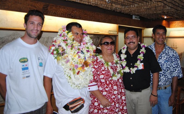 « Arrivée de Patrick VIRIUAMU, champion du monde de vitesse V1 Handisport »
