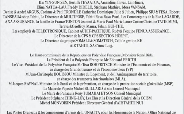 Avis de remerciements Famille TRONDLE