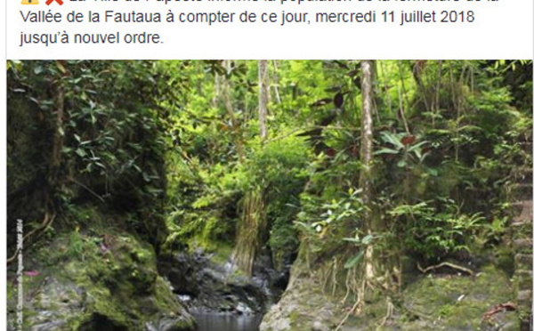 La vallée de la Fautaua est fermée