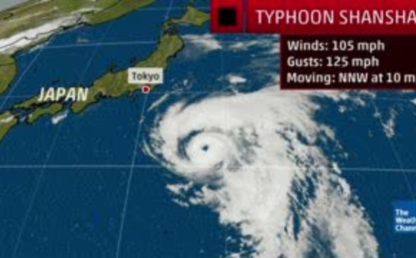 Le typhon Shanshan longe la côte est du Japon, épargne Tokyo
