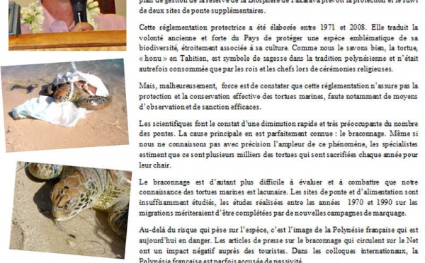 Premier symposium international sur les tortues marines en Polynésie française