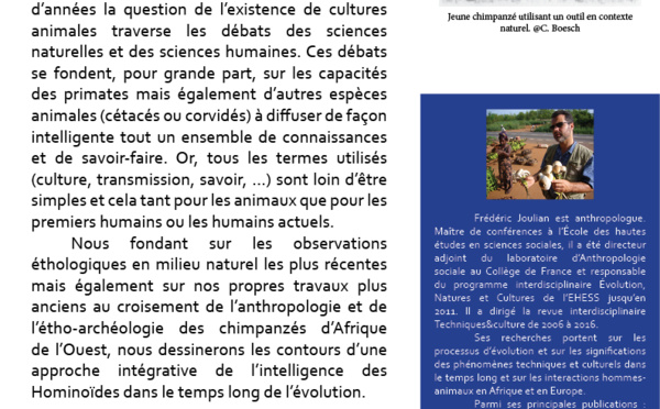 Conférence : L’hominisation entre éthologie et anthropologie