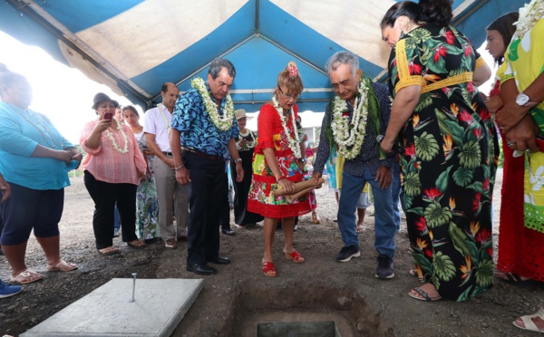Première pierre du parc paysager de Hotuarea à Faa'a