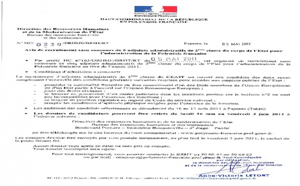 Recrutements sans concours d'adjoints administratifs