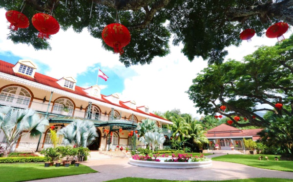Les jardins de la présidence décorés pour le Nouvel An chinois