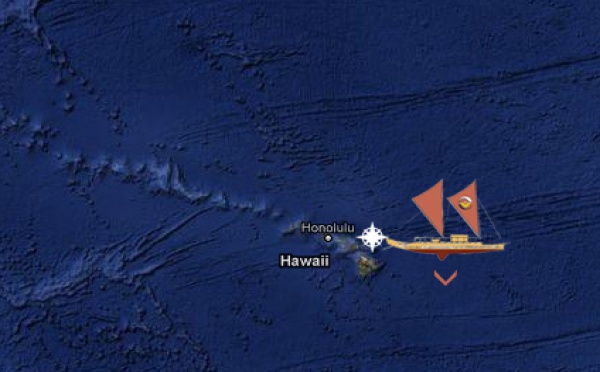 Faafaite : la flotte des 7 pirogues arrivent à Hawaii