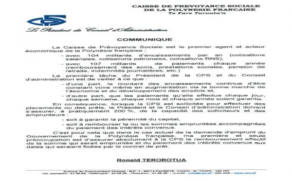 Prêt de 5 milliards: Ronald Terorotua changerait-il de cap?