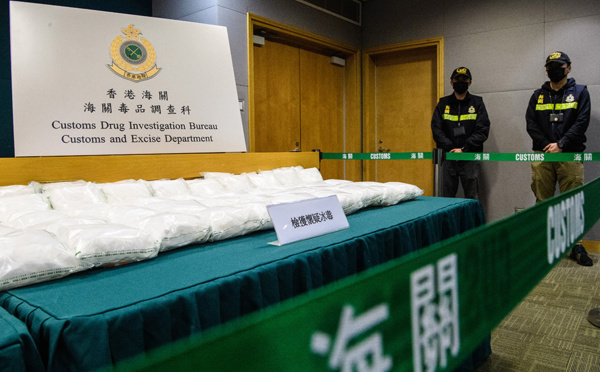Hong Kong: saisie record de méthamphétamine en provenance du Mexique