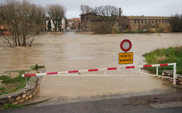 Tempête "Gloria": l'Agly et l'Aude débordent dans le sud