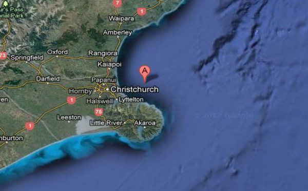 Fort séisme au large de Christchurch