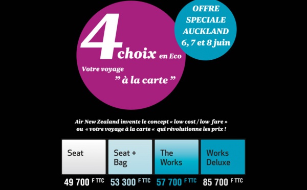 Une nouvelle façon de voyager A LA CARTE avec Air New Zealand
