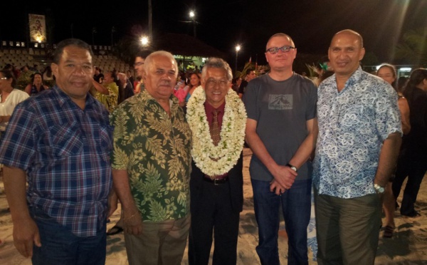Visite de la délégation des îles Cook à la centrale EDT de Faanui à Bora Bora.