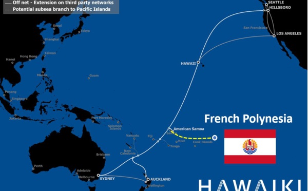 Manatua connecté au câble Hawaiki