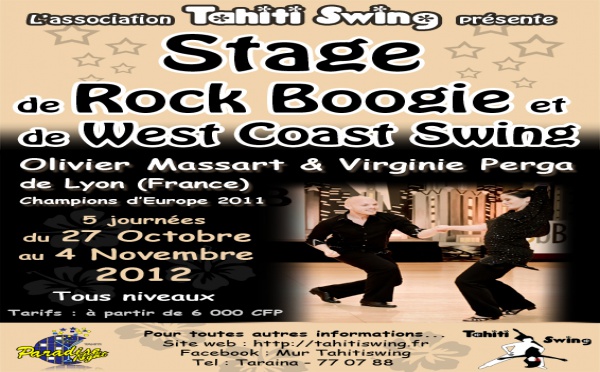 Danse: Stage de Boogie-Rock et West Coast Swing du 27 Octobre au 4 Novembre
