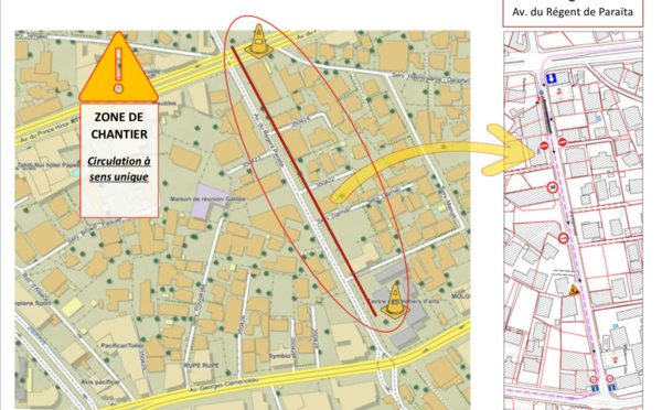 Trois semaines de travaux avenue du Régent Paraita 