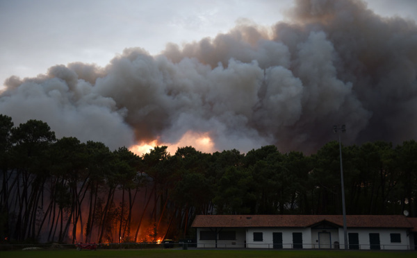 Important feu de forêt à Anglet: des habitants évacués, des maisons endommagées