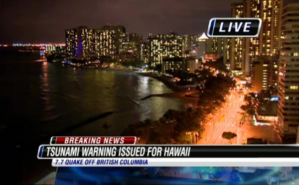 Un petit tsunami frappe Hawaï après un puissant séisme au large du Canada
