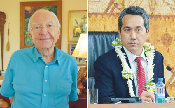 Chargés d'études de l'APF : Gaston Flosse et Marcel Tuihani témoins assistés