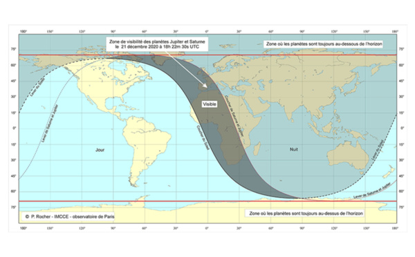 Grande conjonction de Saturne et Jupiter le 20 décembre