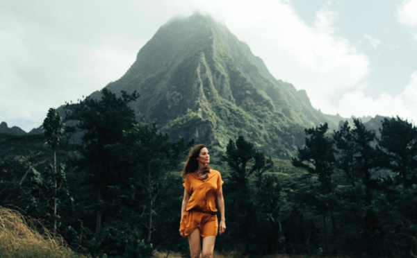 Mareva Galanter à Tahiti en famille