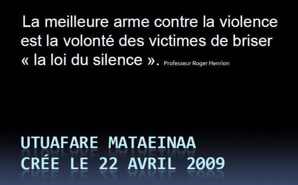 Lutte contre la violence: l'association Utuafare Mataeinaa se mobilise