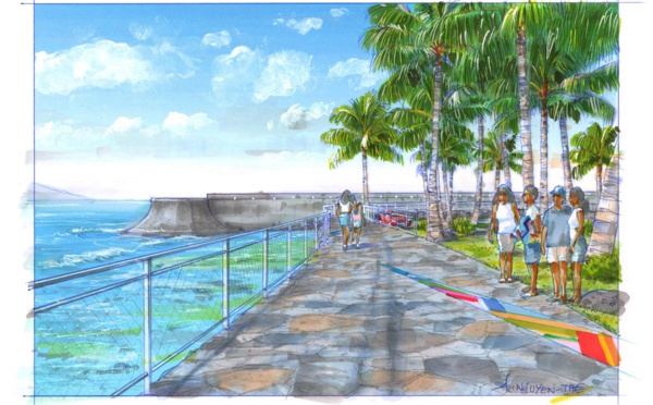 Une promenade piétonne à Motu Uta