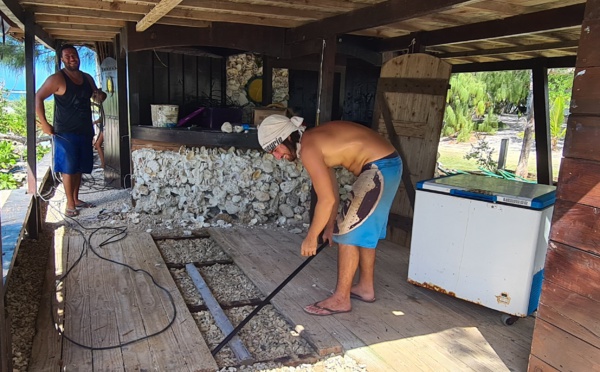 Le lagoonarium de Moorea démonté