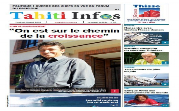 TAHITI INFOS journal du 9 août 2013