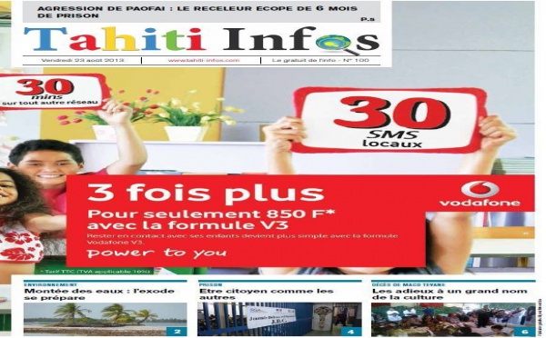 TAHITI INFOS N°100 du 22 Août 2013