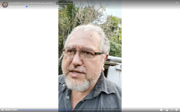 Moetai Brotherson demande "pardon" pour sa participation au mariage