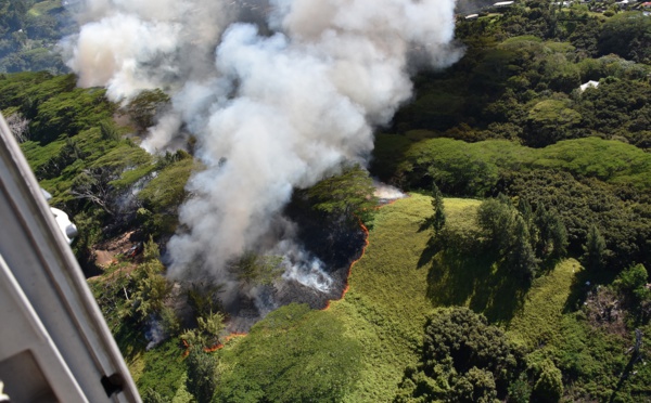 ​L'incendie de Arue vu du ciel
