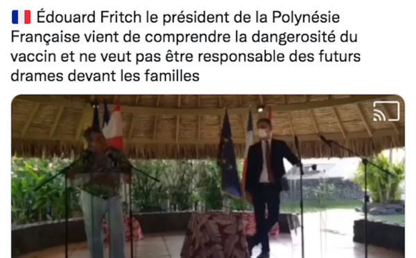 ​Un lapsus d'Edouard Fritch devient viral chez les anti-vaccins