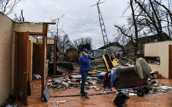 USA: de nouvelles tempêtes sévissent, peu après la visite de Biden aux sinistrés du Kentucky