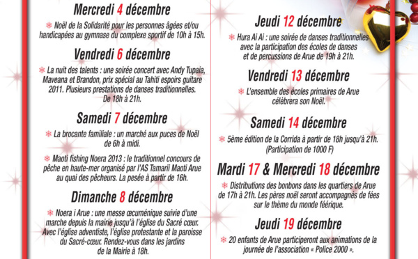 Les manifestations de noël à Arue ce week-end
