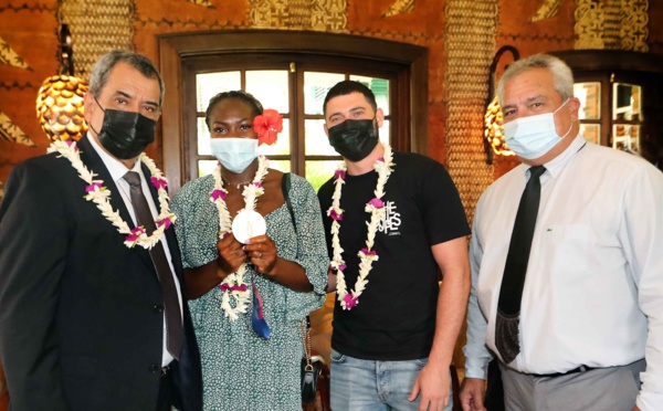 ​La judokate Clarisse Agbegnenou reçue à la présidence