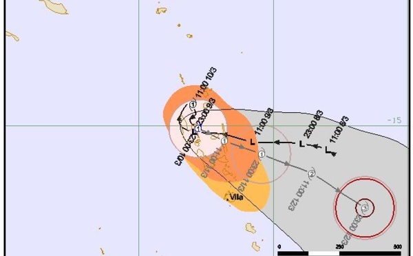 Formation d’un cyclone au Nord de Vanuatu
