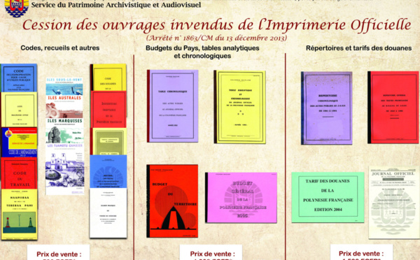 Au Service du patrimoine archivistique : anciennes publications de l’imprimerie officielle, disponibles.