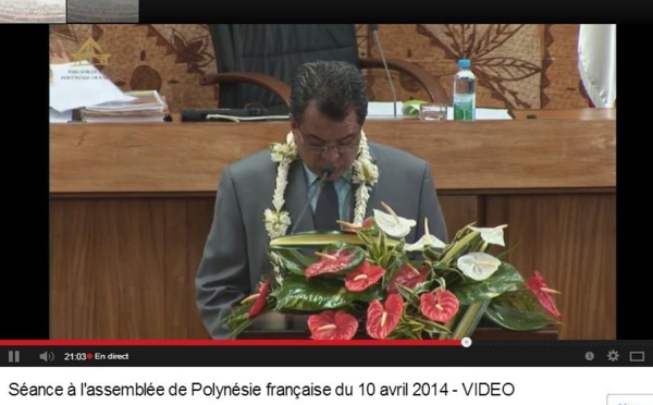 Ouverture de la session administrative à l'assemblée : le discours d'Edouard Fritch