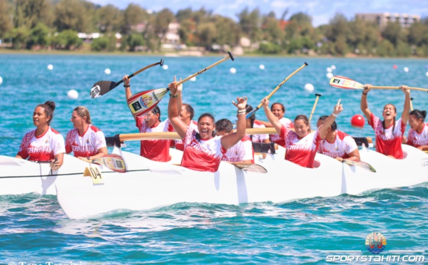Carton plein pour les Tahitiennes au va'a à Saipan