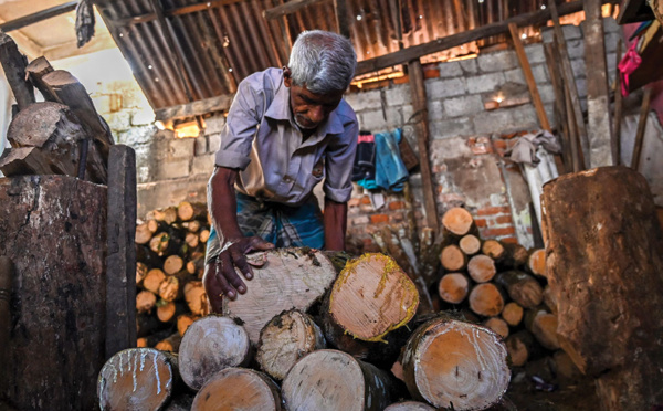 Les Sri Lankais reviennent au feu de bois alors que l'économie part en fumée