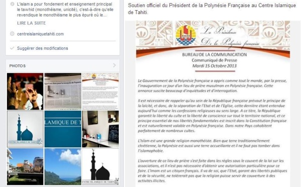 Mosquée à Tahiti : la Présidence dément tout soutien