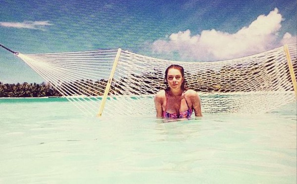 Lindsay Lohan en vacances en Polynésie française