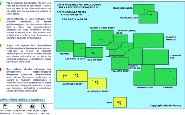 Ciel voilé pour l'archipel de La Société