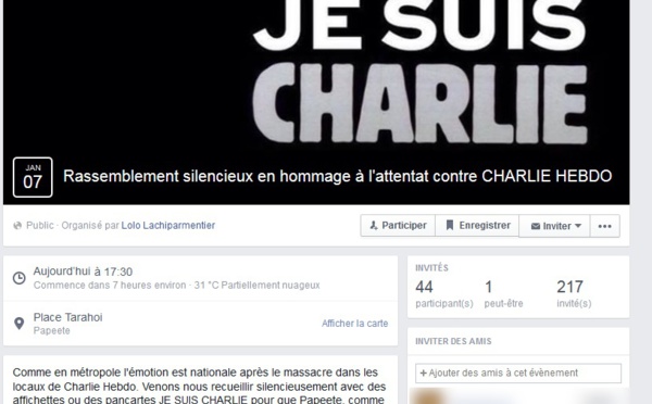 "Charlie Hebdo" : un rassemblement à 17h30 à Papeete ce soir