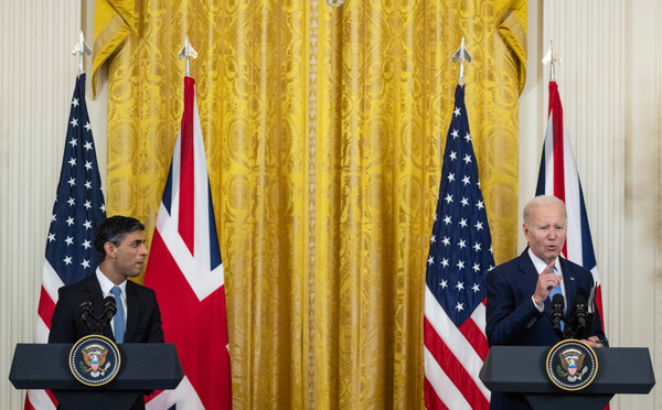 Sunak et Biden célèbrent une "relation spéciale" restaurée avec un vaste partenariat économique